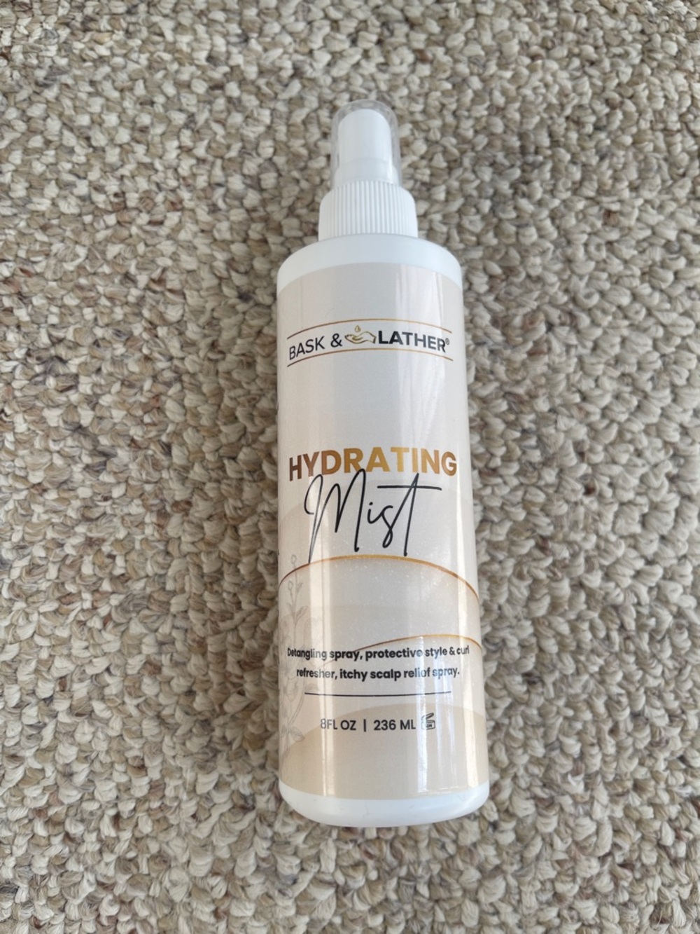 Bask & Lather Hydrating Mist - White and Gold Bottle